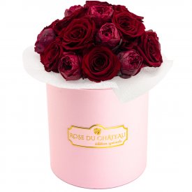 Red Romance Wieczne Piwonie Bouquet w Różowym Boxie