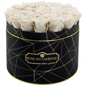 Rose eterne bianche in flowerbox industriale nero grande
