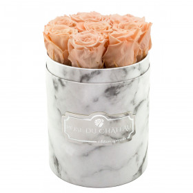 Rose eterne crema in flowerbox marmo bianco piccolo