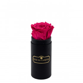 Rosafarbene Ewige Rose in schwarzer Mini Rosenbox