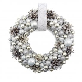Medium Christmas Wreath - Silver Cone
