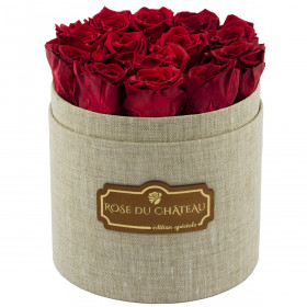 Eternity Red Roses & Flaxen Flowerbox