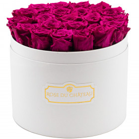 Eternity Pink Roses & Large White Flowerbox