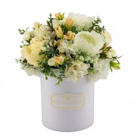 Flowerbox avec fleurs artificielles - Trendy White