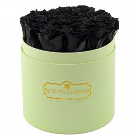 Černé věčné růže v mátovém flowerboxu