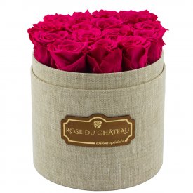 Rosa Ewige Rosen in leinen Rosenbox
