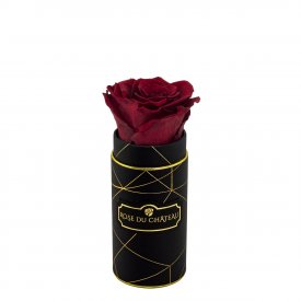 Rote Ewige Rose in Schwarzer Industrial Mini Rosenbox
