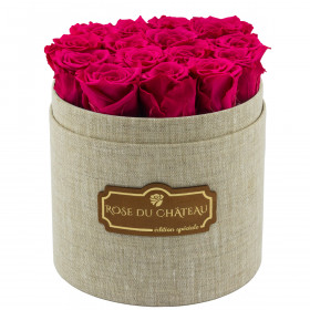 Rosa Ewige Rosen in leinen Rosenbox