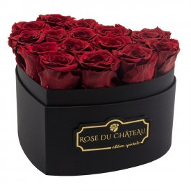 Eternity Red Roses & Heart-Shaped Black Box