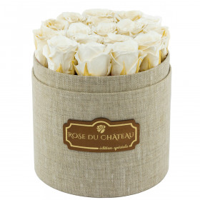 Eternity White Roses & Flaxen Flowerbox