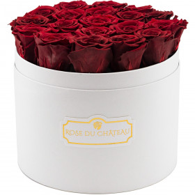 Eternity Red Roses & Large White Flowerbox